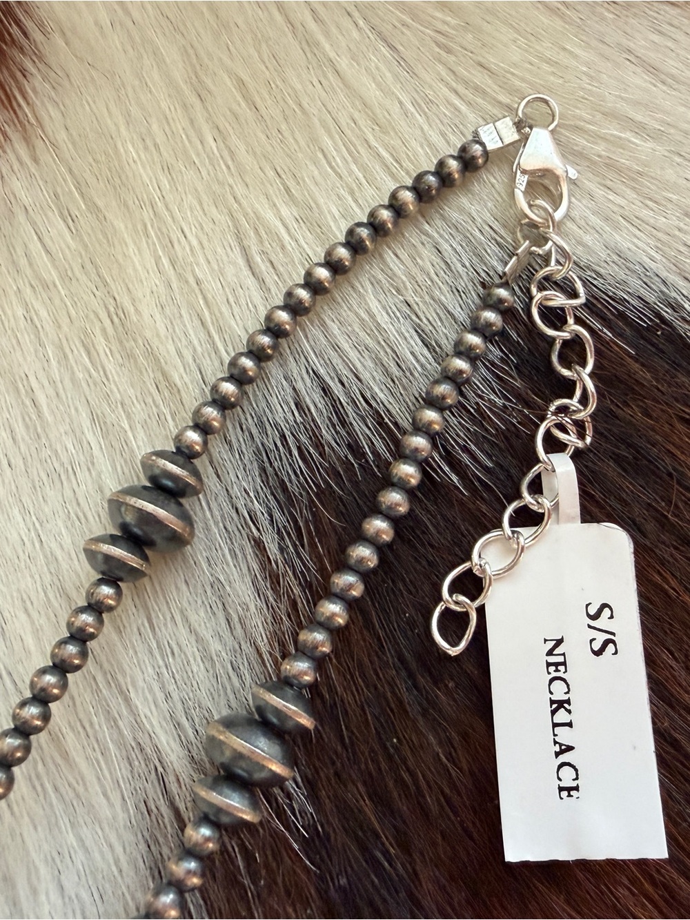❤️3mm 6mm 8mm Graduated Desert Pearls & Saucers Sterling Lariat Necklace 20+ 2”L - Picture 8 of 10